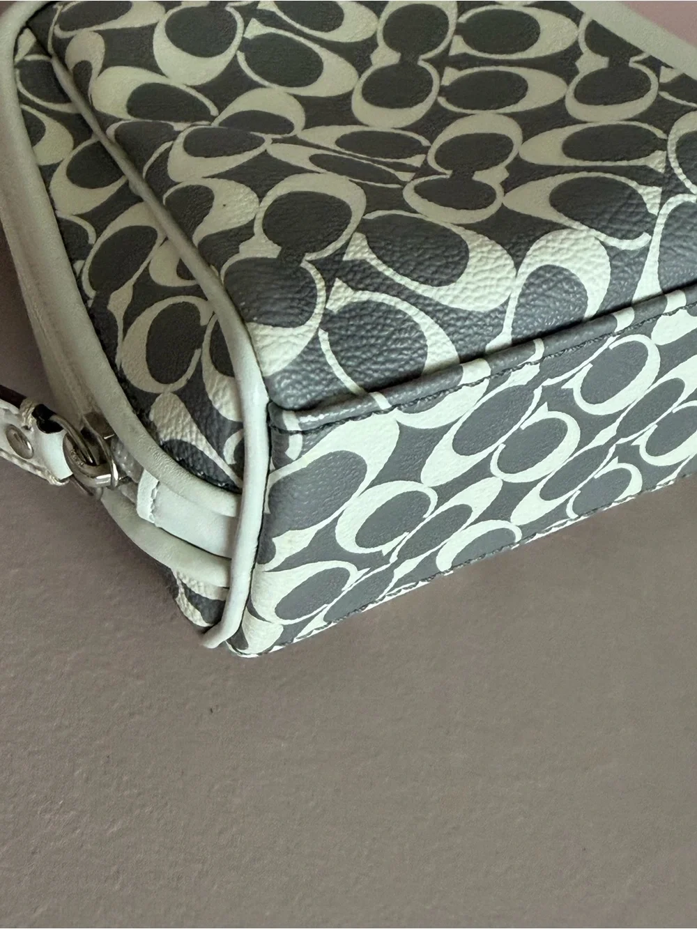 COACH Heritage Signature Stripe Cosmetic Bag 🩷